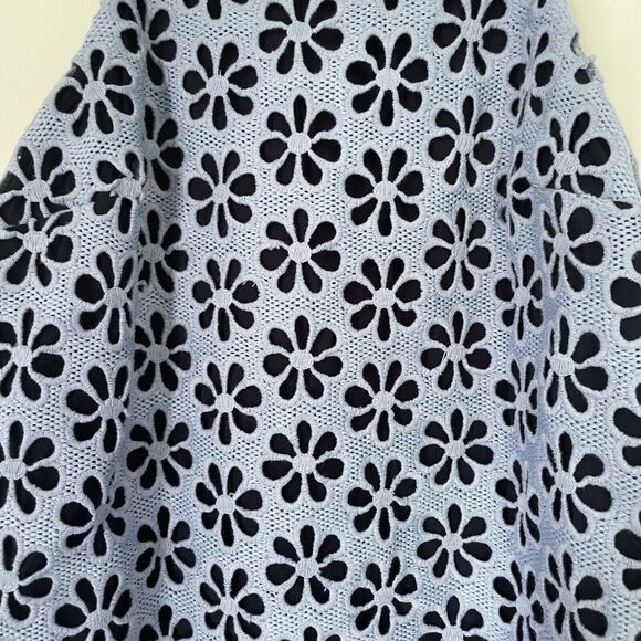 Maeve Quinn Knit Size 0‎ Whimsy Floral 90s Y2K 70s Short Blue Boho Beachy Blue - Picture 5 of 11